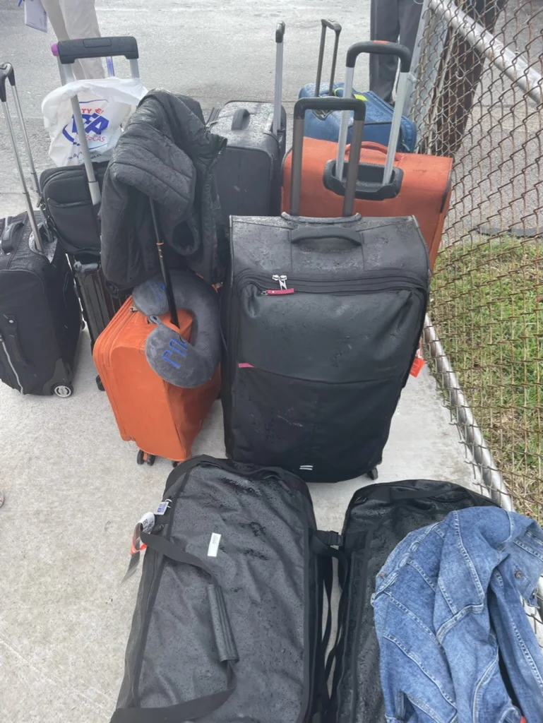 The family's luggage gathered during their move to Grand Bahama in December 2022