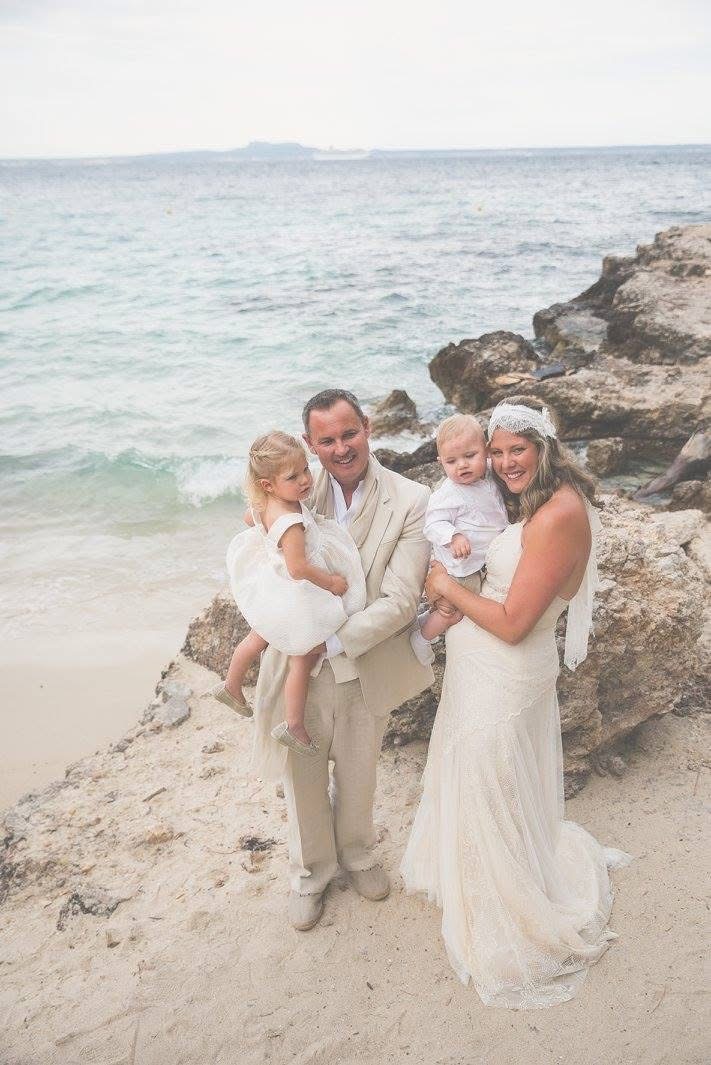 Pamela and Christoph with their children when they were very young in Mallorca